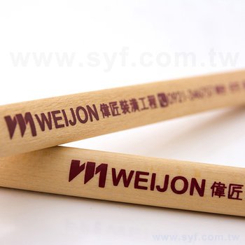 原木環保鉛筆-大三角兩切頭印刷廣告筆-採購批發製作贈品筆_4